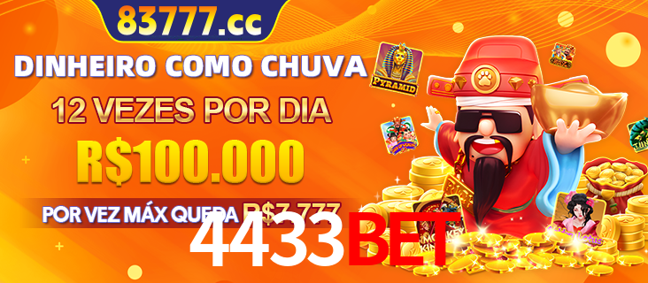 Banner do programa de recompensas Recomende para amigos do 4433bet, detalhando os bônus por convidar amigos, com prêmios que chegam a R$288.888.