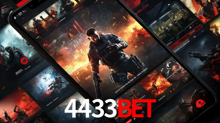 Tela de um celular exibindo uma galeria de jogos de tiro com temática militar, mostrando a variedade de e-sports disponíveis para apostas na plataforma de entretenimento 4433bet.