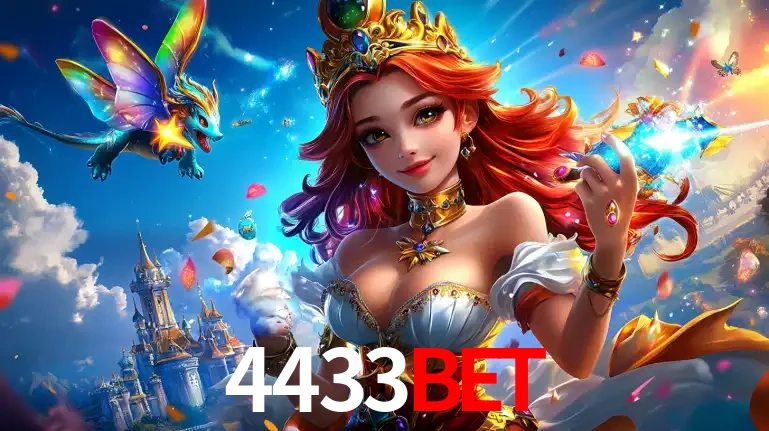 A princesa de um reino de fantasia mágico, com seu pequeno dragão, apresentando um mundo de prêmios encantados nos jogos de caça-níqueis do cassino 4433bet.